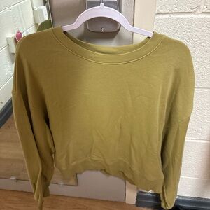 Old Navy Olive Cropped Crewneck